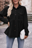 Plain Button Up Corduroy Shirt