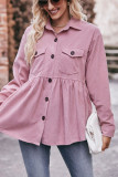 Plain Button Up Corduroy Shirt