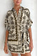 Printing Button Up Shirt and Dress 2PCS Pajamas Set