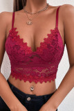 Plain Full Lace V Neck Bracelet Crop Top