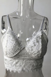 Plain Full Lace V Neck Bracelet Crop Top