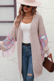 Fringe Sleeves Open Long Sweater Cardigans