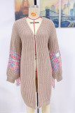 Fringe Sleeves Open Long Sweater Cardigans