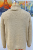 Plain Turtle Neck Fringe Knit Sweaters