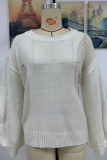 Plain Hollow Out Knit Pullover Sweaters