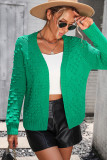 Plain Pom Pom Knit Open Cardigan
