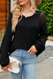 Plain Hollow Out Knit Pullover Sweaters