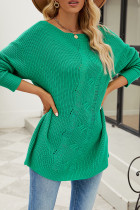 Plain Crochet Ripped Pullover Knit Sweater