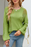 Plain Hollow Out Knit Pullover Sweaters