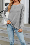 Plain Crew Neck Long Sleeves Jersey Top