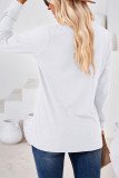 Plain V Neck Button Long Sleeves Jersey Top