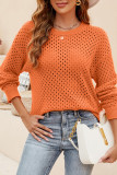 Hollow Eyelet Knitting Pulllover Sweater