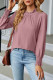 Plain Frill Collar Jacquard Long Sleeves Top