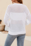 Hollow Eyelet Knitting Pulllover Sweater