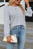 Floral Print Puff Long Sleeves Top