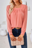 Plain Square Neck Long Sleeves Jersey Top