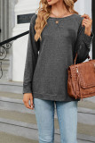 Plain Crew Neck Long Sleeves Jersey Top