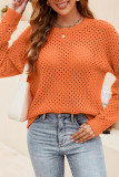 Hollow Eyelet Knitting Pulllover Sweater