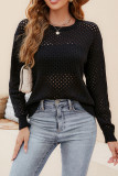 Hollow Eyelet Knitting Pulllover Sweater