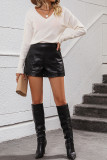 V Neck Plain Knitting Pullover Sweater