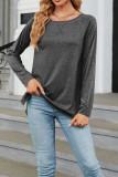 Plain Crew Neck Long Sleeves Jersey Top