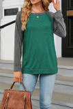 Plain Crew Neck Long Sleeves Jersey Top