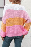 Colorblock Splicing Knitting Sweater