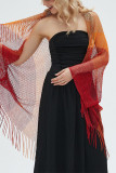 Colorful Stripes Tassle Eyelet Cover Up