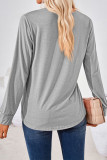 Plain Square Neck Long Sleeves Jersey Top