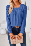 Plain Square Neck Long Sleeves Jersey Top