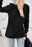 Plain Jacquard Square Neck Puff Long Sleeves Top