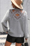 Lace Crochet Fleece Knitting Sweater