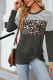 Leopard Stripes Splicing Twist Knot Top