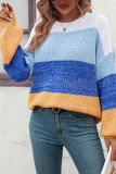 Colorblock Splicing Knitting Sweater