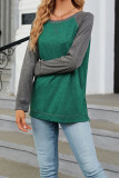 Plain Crew Neck Long Sleeves Jersey Top