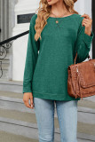 Plain Crew Neck Long Sleeves Jersey Top