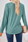Plain Square Neck Long Sleeves Jersey Top