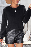 Lace Crochet Fleece Knitting Sweater