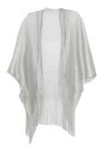 Colorful Stripes Tassle Eyelet Cover Up