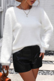 Lace Crochet Fleece Knitting Sweater