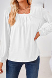 Plain Square Neck Long Sleeves Jersey Top