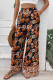 High Waist Flower Print Wide Leg Pants