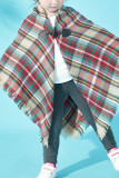 Buffalo Plaid Tassle Hem Kids Cape