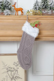 Cable Knit Fur Splicing Christmas Socks MOQ 3pcs