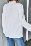 Plain Ruffles V Neck Puff Blouse