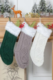 Cable Knit Fur Splicing Christmas Socks MOQ 3pcs
