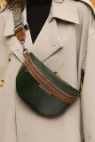 PU Leather Zipper Crossbody Chest Bag