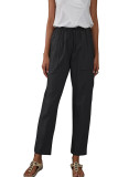 Plain Pockets Elastic Waist Jogger
