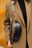 PU Leather Zipper Crossbody Chest Bag