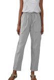 Plain Pockets Elastic Waist Jogger